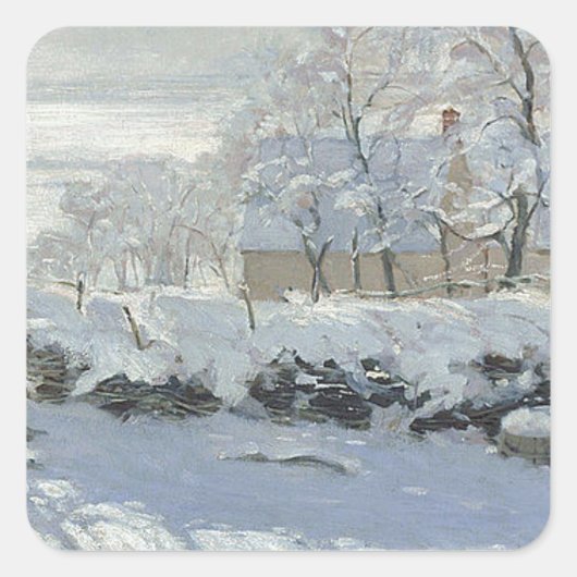 Sticker Carré Claude Monet - La peinture Magpie Classic (Devant)