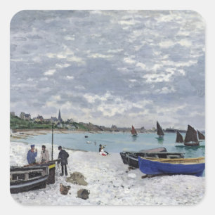Sticker Carré Claude Monet   la plage chez Sainte-Adresse