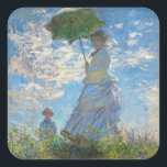 Sticker Carré Claude Monet - La Promenade, Femme avec un Parasol<br><div class="desc">La Promenade,  Femme avec un Parasol / Madame Monet et son fils / La Promenade / La Femme a l'ombrelle - Claude Monet,  1875</div>