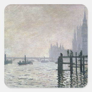 Sticker Carré Claude Monet   La Tamise sous Westminster
