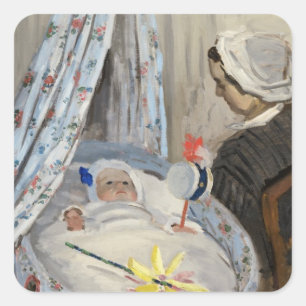 Sticker Carré Claude Monet le berceau, Camille avec le fils