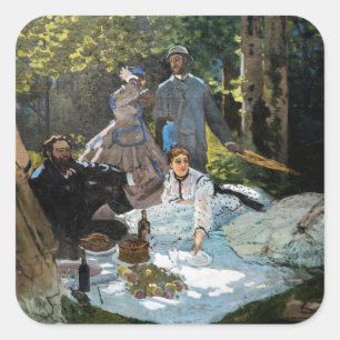Sticker Carré Claude Monet - Le Déjeuner sur l'herbe, panneau de