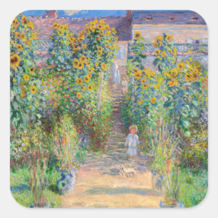 Sticker Carré Claude Monet - Le jardin de l'artiste à Vetheuil