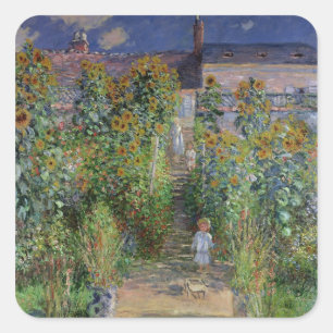Sticker Carré Claude Monet   Le jardin de l'artiste à Vetheuil