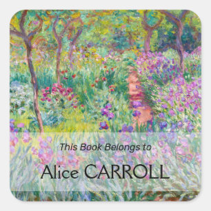 Sticker Carré Claude Monet - Le jardin d'iris à Giverny