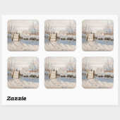 Sticker Carré Claude Monet - Le Magpie (Feuille)