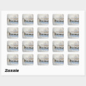 Sticker Carré Claude Monet Le Noël Magpie (Feuille)