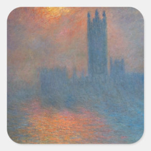 Sticker Carré Claude Monet - Les Chambres du Parlement Londres