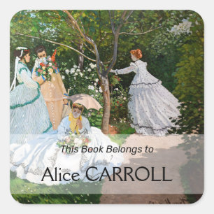 Sticker Carré Claude Monet - Les femmes dans le jardin