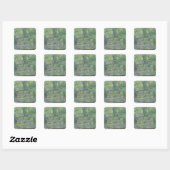 Sticker Carré Claude Monet | L'étang Nénuphar : Harmonie verte (Feuille)