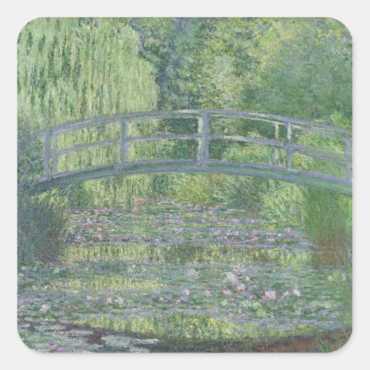 Sticker Carré Claude Monet | L'étang Nénuphar : Harmonie verte (Devant)