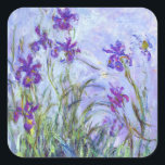 Sticker Carré Claude Monet - Lilac Irises / Iris Mauves<br><div class="desc">Lilac Irises / Iris Mauves - Claude Monet,  1914-1917</div>