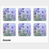 Sticker Carré Claude Monet - Lilac Irises / Iris Mauves (Feuille)