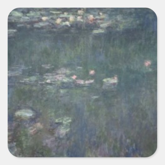 Sticker Carré Claude Monet | Nénuphars : Réflexions vertes (Devant)