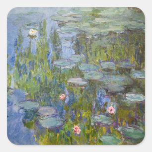 Sticker Carré Claude Monet Nymphéas 1915 Art Impressionniste