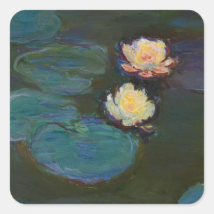 Sticker Carré Claude Monet Nymphéas Art Impressionniste à l'Huil