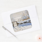 Sticker Carré Claude Monet peinture, La Magpie, (Enveloppe)