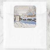 Sticker Carré Claude Monet peinture, La Magpie, (Sac)