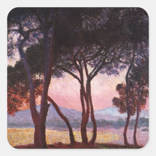 Sticker Carré Claude Monet : Pins (Devant)