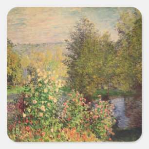 Sticker Carré Claude Monet   Un coin du jardin à Montgeron