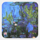 Sticker Carré Claude Monet : Water-Lilies, indigo bleu (Devant)