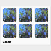 Sticker Carré Claude Monet : Water-Lilies, indigo bleu (Feuille)