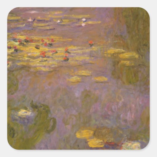 Sticker Carré Claude Monet | Water Lilies nymphées (Devant)