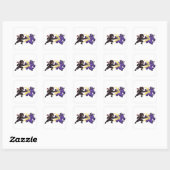 Sticker Carré Claw Strike Ninja contre Monstre Chibi Anime Jeu R (Feuille)