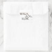 Sticker Carré CLAY WALK JOG RUN (police SCRIBBLE) (Sac)