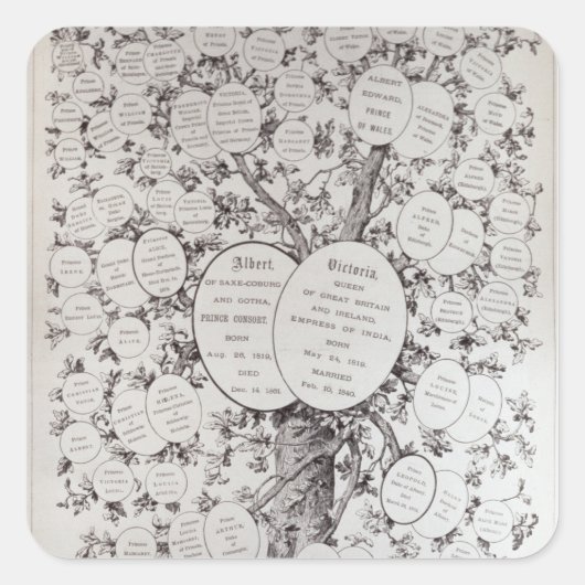 Sticker Carré Clé de l'arbre généalogique (Devant)