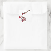 Sticker Carré Clé de mon coeur ~ Rouge (Sac)