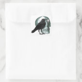 Sticker Carré Clé de squelette du crâne corbeau (Sac)