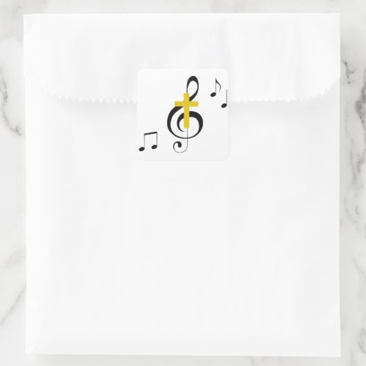 Sticker Carré Clé et croix (Sac)