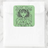 STICKER CARRÉ CLEOPATRA OCTOPUS MERMAID, IMAGINAIRE GOTH SIREN (Sac)