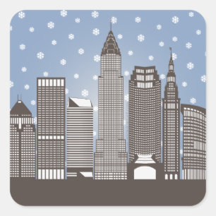 Sticker Carré Cleveland Snowflakes