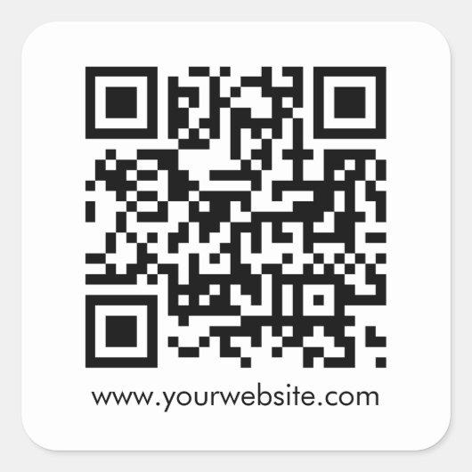 Sticker Carré Client Business QR Code Moderne Simple Modèle (Devant)