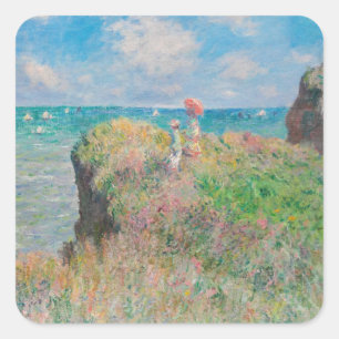Sticker Carré Cliff Walk à Pourville (1882) Claude Monet art