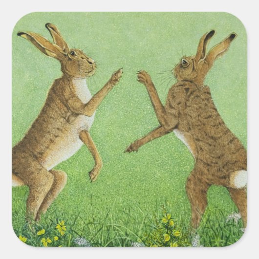 Sticker Carré Clin de boxe (Devant)