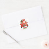 Sticker Carré Clipart d'aquarelle Gnome de Noël (Enveloppe)