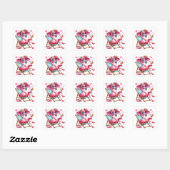 Sticker Carré Clipart de Flamant rose mignonne (Feuille)