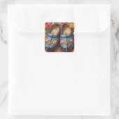 Sticker Carré Clogs avec arrière - plan Tulip (Sac)