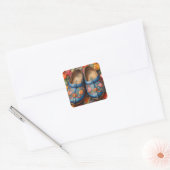 Sticker Carré Clogs avec arrière - plan Tulip (Enveloppe)