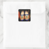 Sticker Carré Clogs peints en bois, Hollande (Sac)