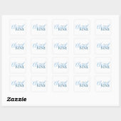 Sticker Carré Cloud 9 minimal bleu moderne Baby Shower Fille  (Feuille)