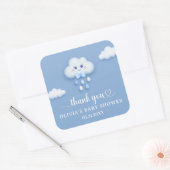 Sticker Carré Cloud bleu pastel doux 9 baby shower garçon (Enveloppe)