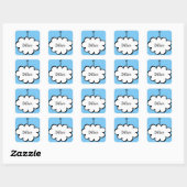Sticker Carré Cloud personnalisé sur une chaîne (Feuille)