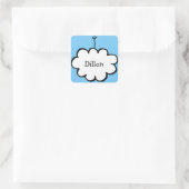 Sticker Carré Cloud personnalisé sur une chaîne (Sac)