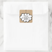 Sticker Carré Cloud sur une chaîne Kraft prêt à POP (Sac)