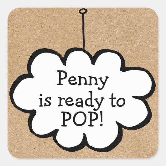 Sticker Carré Cloud sur une chaîne Kraft prêt à POP (Devant)