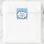 Sticker Carré Cloud sur une chaîne prête à POP (Sac)